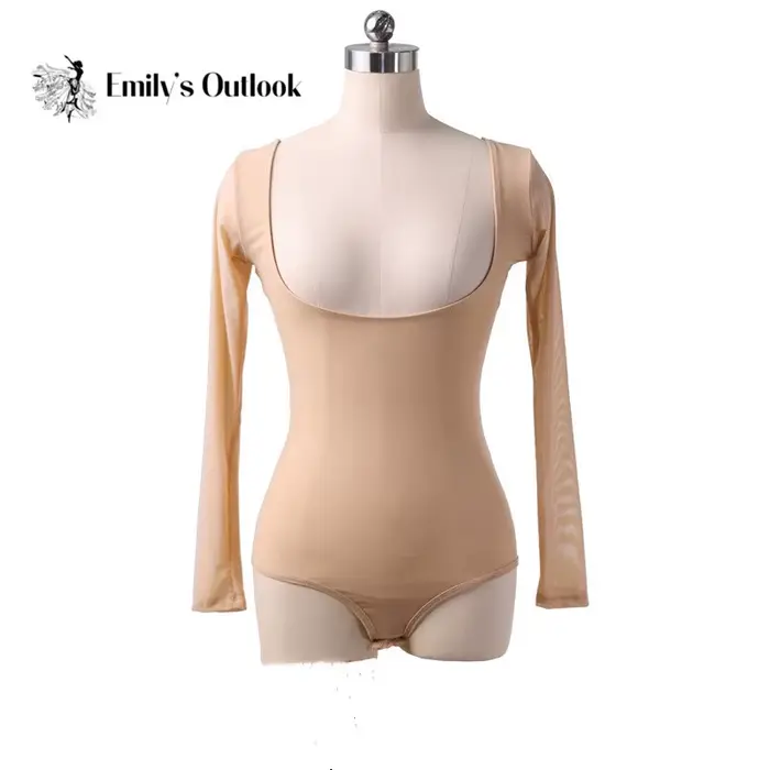 Dámske gáza s dlhými rukávmi tesný top, čisté pletivo priehľadný top, sexy a elegantné dancewear pre špeciálne a každodenné príležitosti