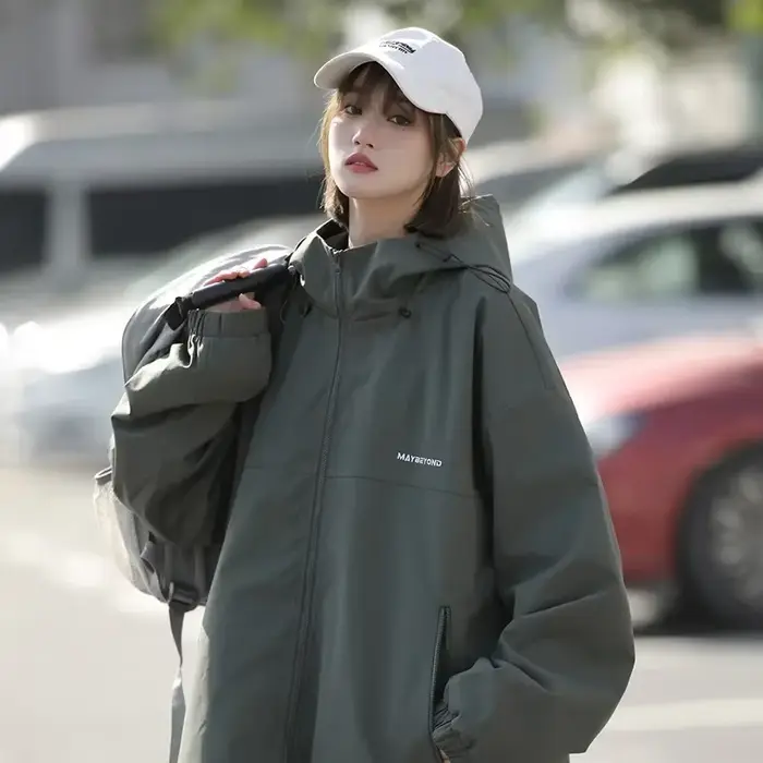 Automne femmes japonais Baseball coupe-vent vestes à manches longues unique manteau d'extérieur haut