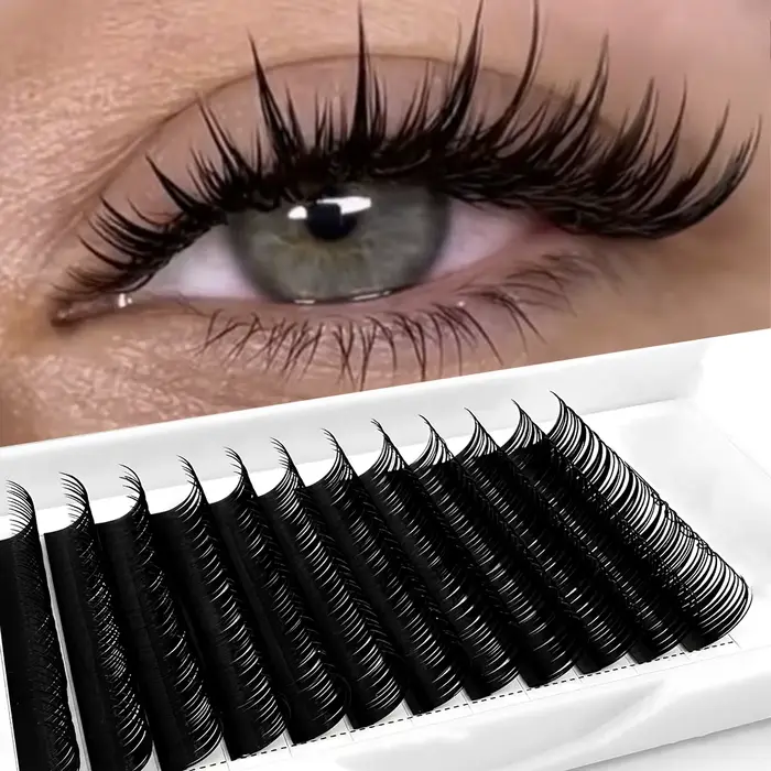 Extension de cils humides 0.03mm 0.07mm pointes cils Manga cils vaporeux Cosplay préfabriqué russe u