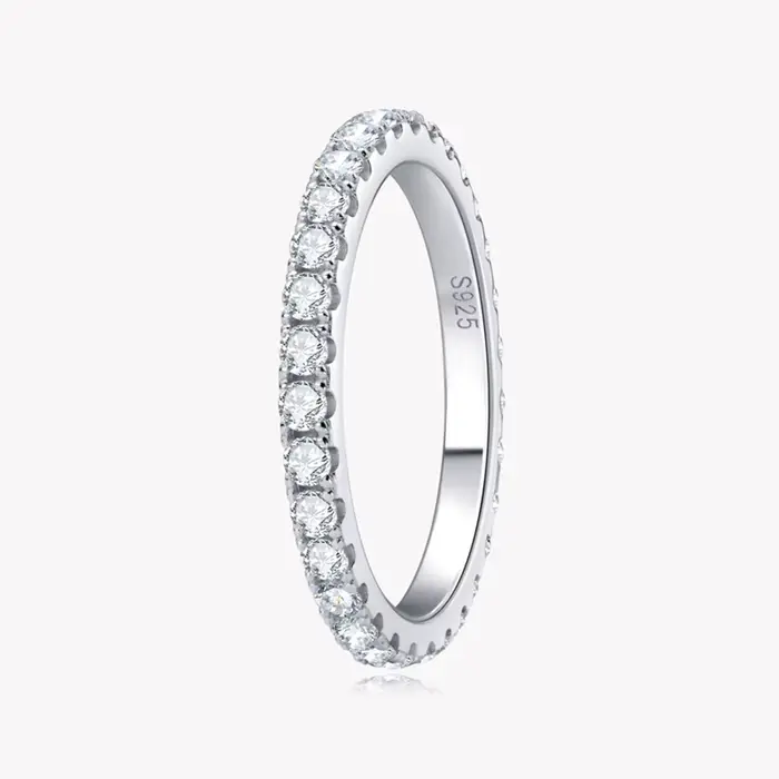 KNOBSPIN-Bague Moissanite en Argent Sterling 925 et Or Blanc Massif 18k, Alliance d'Éternité, Fiança