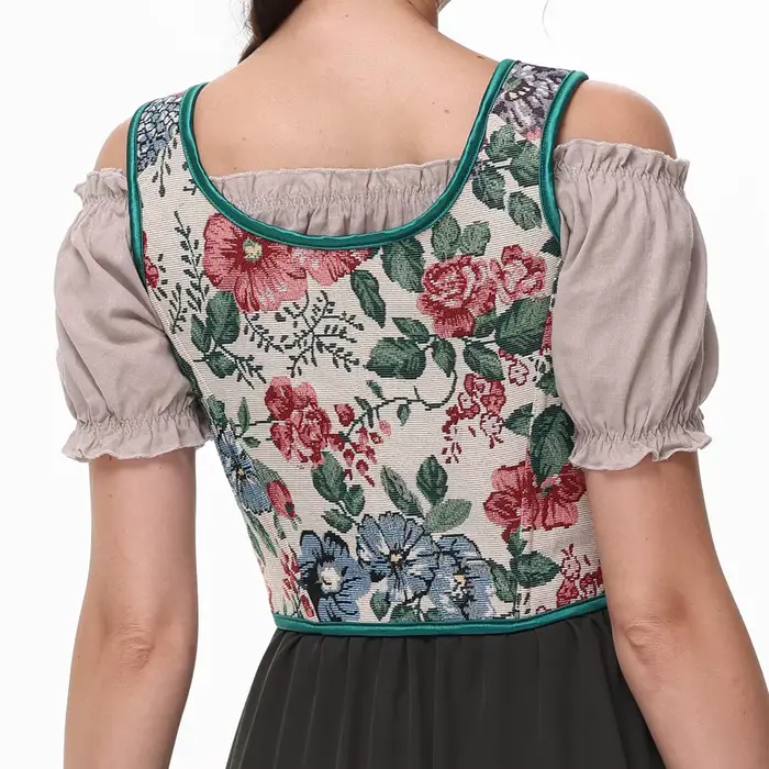 Corset surbuste femme vert floral sexy gothique victorien vintage steampunk médiéval pour entraînement de taille et formation du corps