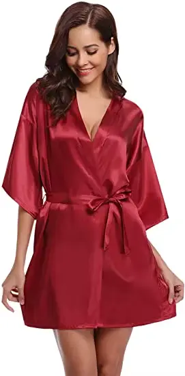 Zelená nočná košeľa, jednofarebné kimono