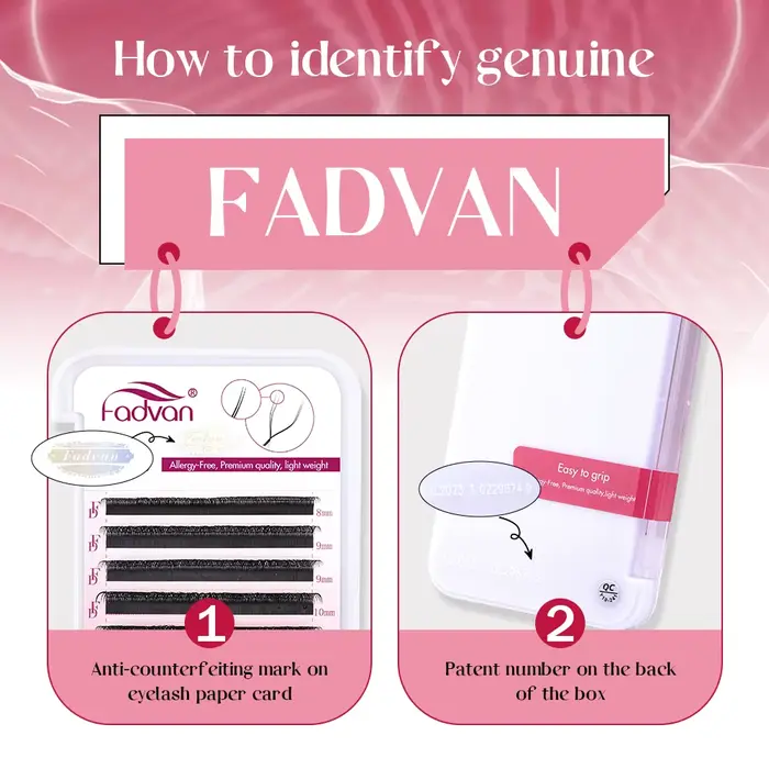 FADVAN 3D/4D/5D/6D/7D/8D W C D Curl tvarované prírodné norkové mihalnice predpripravené objemové vejáre