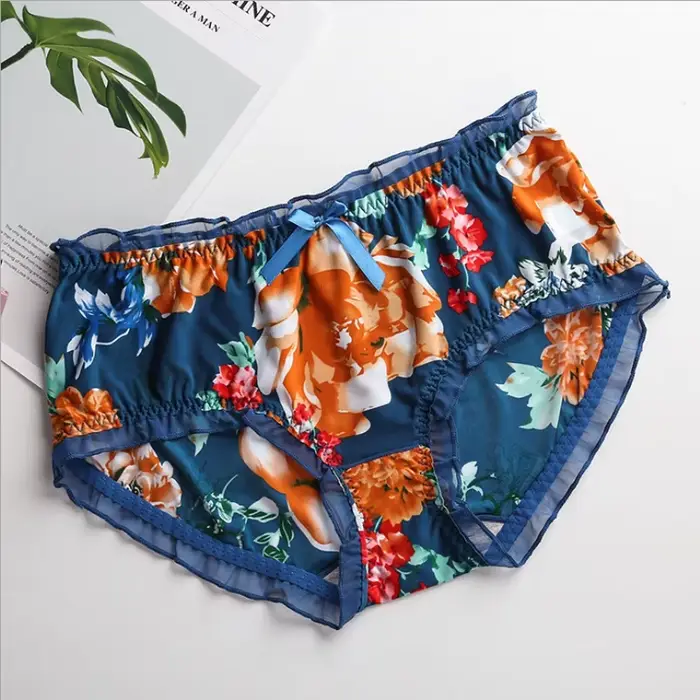 Silky Dámske čipka nohavičky, Plus veľkosť nohavičky, mlieko tlač, sexy, prehrabol, motýlik, elastický spodná bielizeň, Plus veľkosť