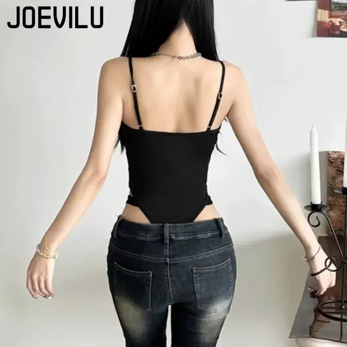Čierny Y2K body pre ženy