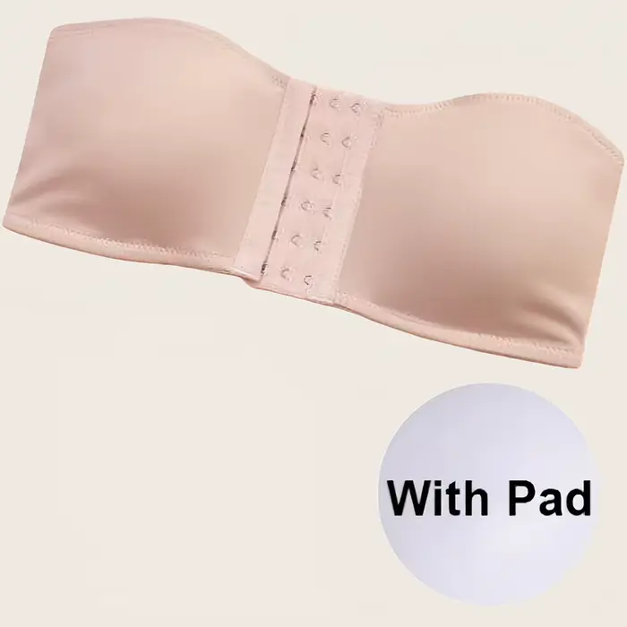 Soutien-gorge Bandeau à fermeture frontale pour femmes, grande taille, sans bretelles, Push-Up, sans