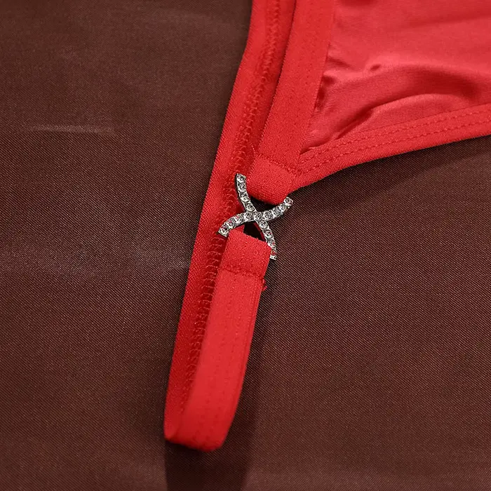 nohavičky tangá G v polyestere a elastane s čipkou pre ženy Špeciálne príležitosti