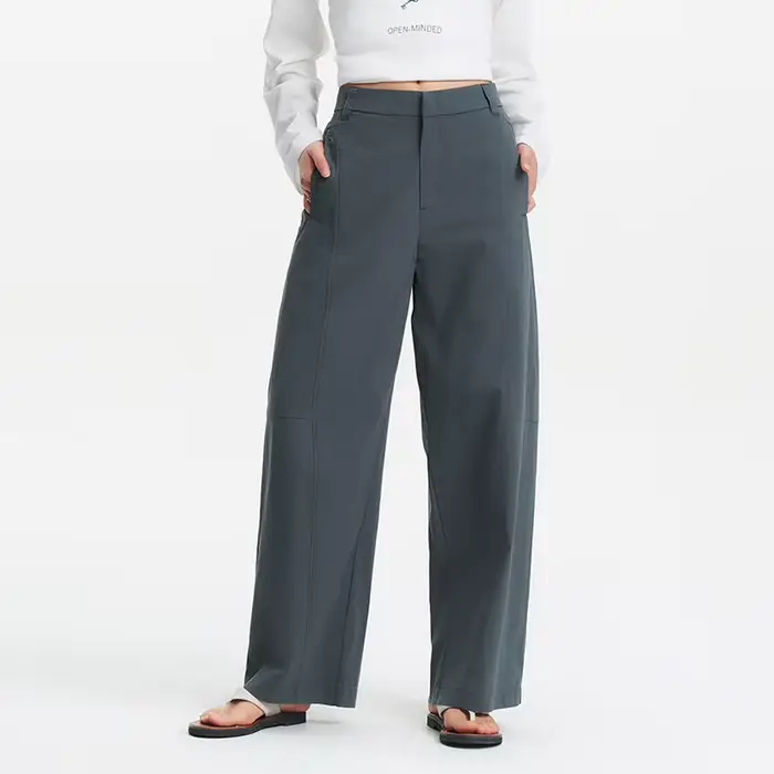 Pantalon Femme Semir Tissé 2026 Coupe Ample Jambe Large Fluide et Confortable Style Urbain Décontrac