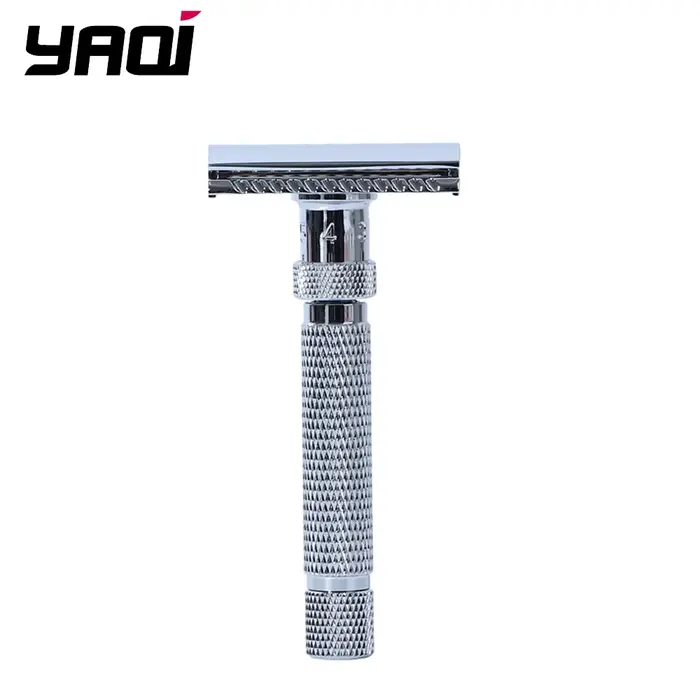 Yaqi – rasoir de sécurité pour hommes, ajustable, coupe finale, couleur chromée