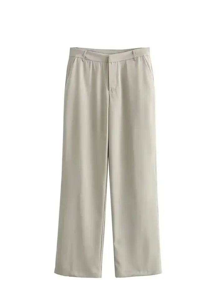Dámska bunda bez rukávov a kancelárske nohavice set, polyester, V-neck, zapínanie jedným tlačidlom, príležitostne príležitostné, jarné leto