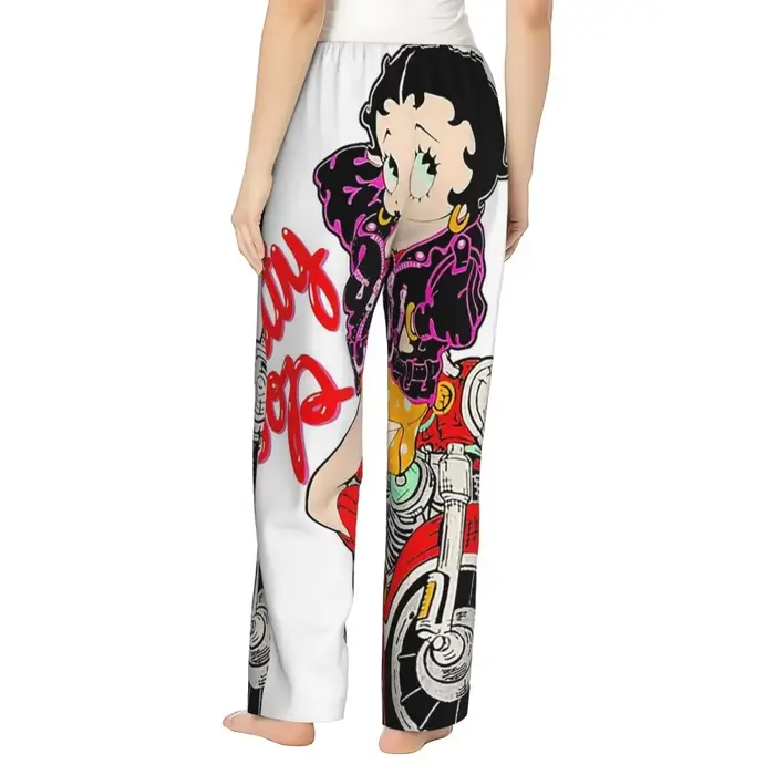 Betty Boop Dámske personalizované pyžamové nohavice, relaxačné nohavice, nočné oblečenie s vreckami