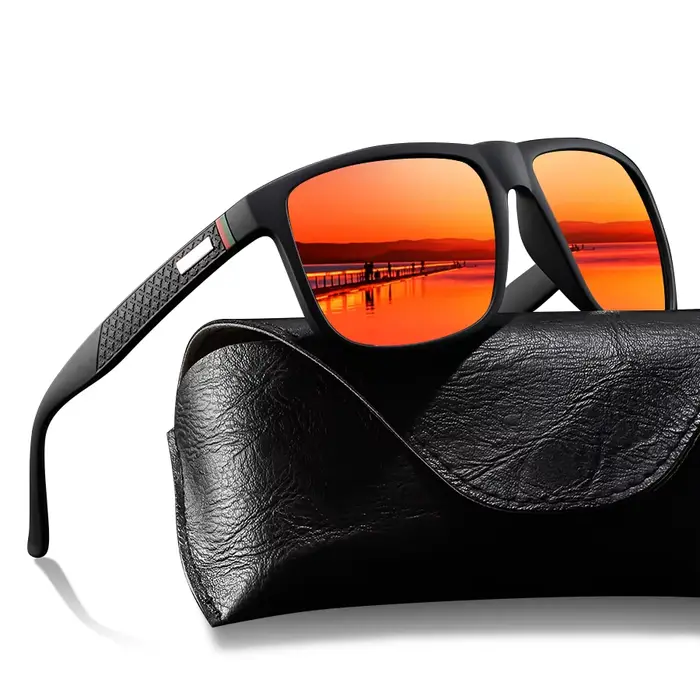 Lunettes de soleil vintage à carreaux carrés, style classique, unisexe, pour la pêche, la conduite,