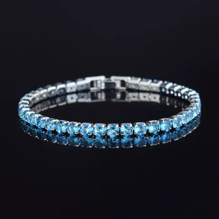 Bracelet de Tennis en Zircon Micro-incrusté de 4mm pour femmes, nouveaux hommes, accessoires de bijo