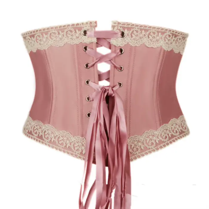 Ružový korzet pod bustou pre ženy, vykostené čipky, francúzsky štýl Lolita bodice, Vintage Bustier, svadobné kostýmy