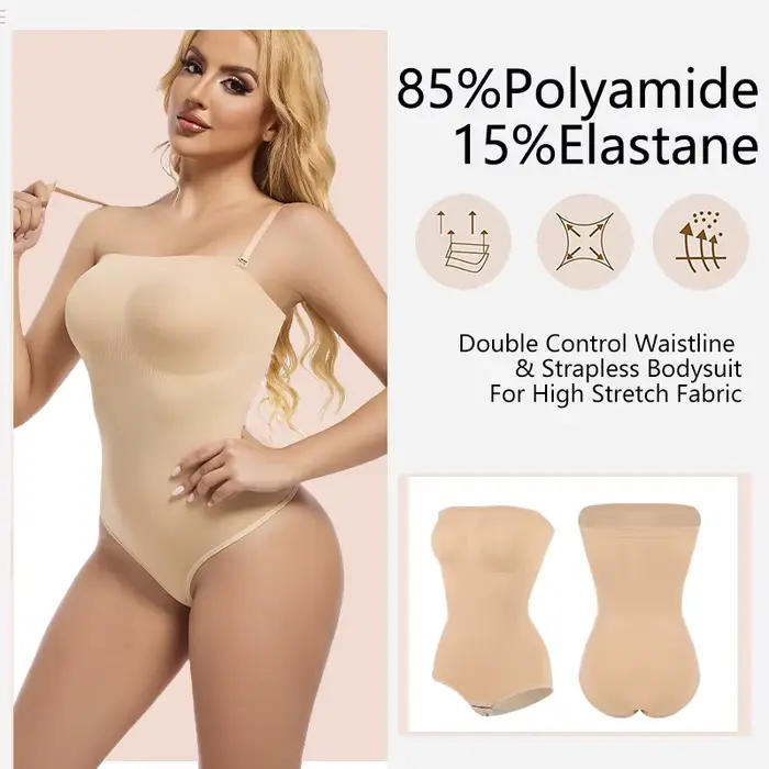 Sexy bez ramienok polyamid trikot pre ženy, body shaper miss moly, pevné pohodlie a perfektné fit, aby vaša postava, ideálny pre večierky, romantické schôdzky a profesionálne prezentácie
