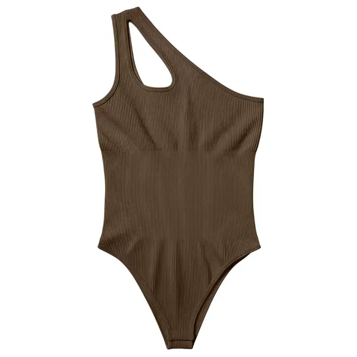 Body sans couture pour femmes, haut de contrôle du ventre, découpe, sans manches, string sculptant, une épaule, sexy, polyvalent pour femmes occasions spéciales