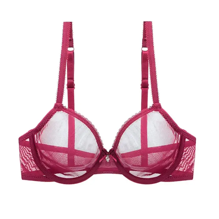Sexy podprsenka v tenkých nylonových štvrtiach s výstužami pre ženy elegancia a minimalizácia špeciálnych príležitostí