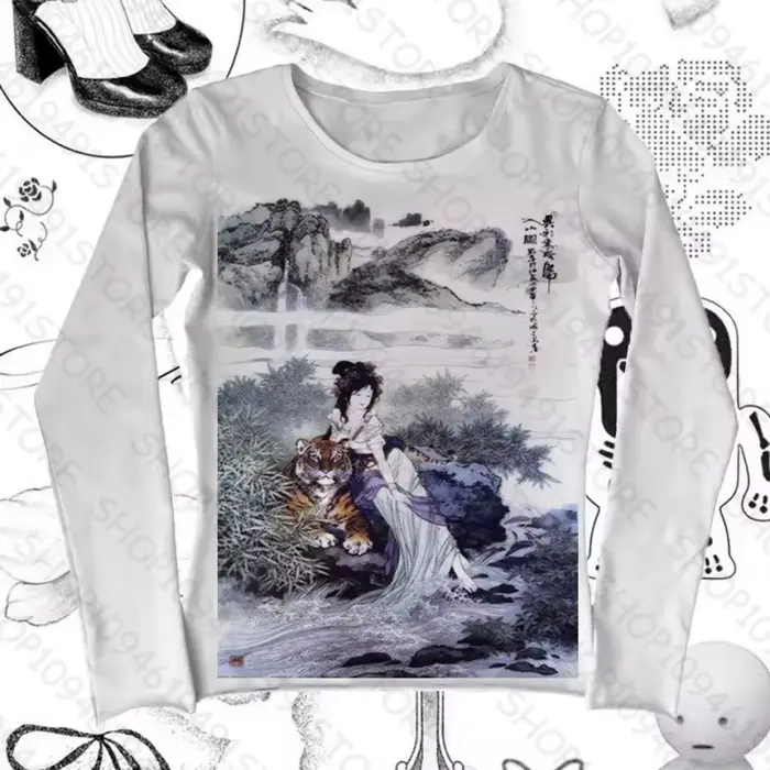 Star Girl Y2k topy Harajuku Grunge oblečenie pre ženy Kpop Goth Emo krátky top s dlhými rukávmi Y2k