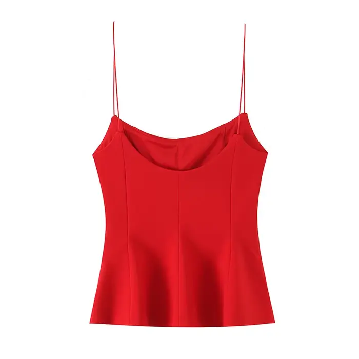 Willshela dámska móda pevné plisované otvorený chrbát bočný zips topy Vintage tenké ramienka hranatý výstrih žena Šik dáma