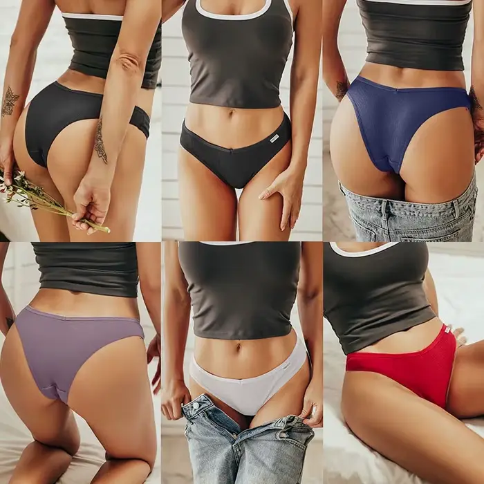 5 kusov / Set bavlnené spodné prádlo nohavičky spodná bielizeň sexy ženy nohavičky Tangas žena nohavičky reťazec pevné bikiny 13 farieb