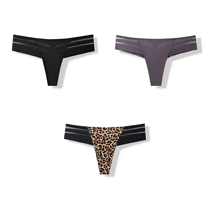 3 pièces culottes pour femmes sous-vêtements intimes tongs Lingerie Sexy sport femme Tanga pour femm