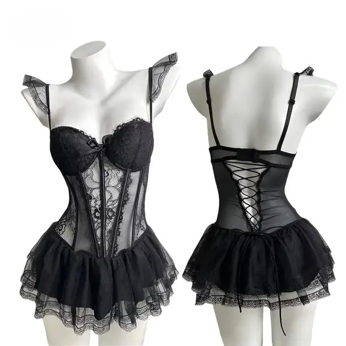 Sexy Bustier v polyesterovom a elastanovom štýle čipka pre ženy Špeciálne príležitosti Romantické večery Priateľské sviatky