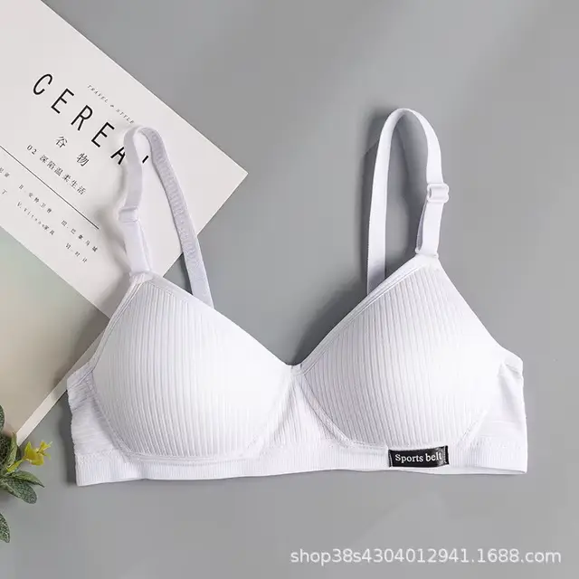Sous-vêtements en coton femmes AB tasse soutien-gorge sans fil rassemblé confort V brassière Push Up