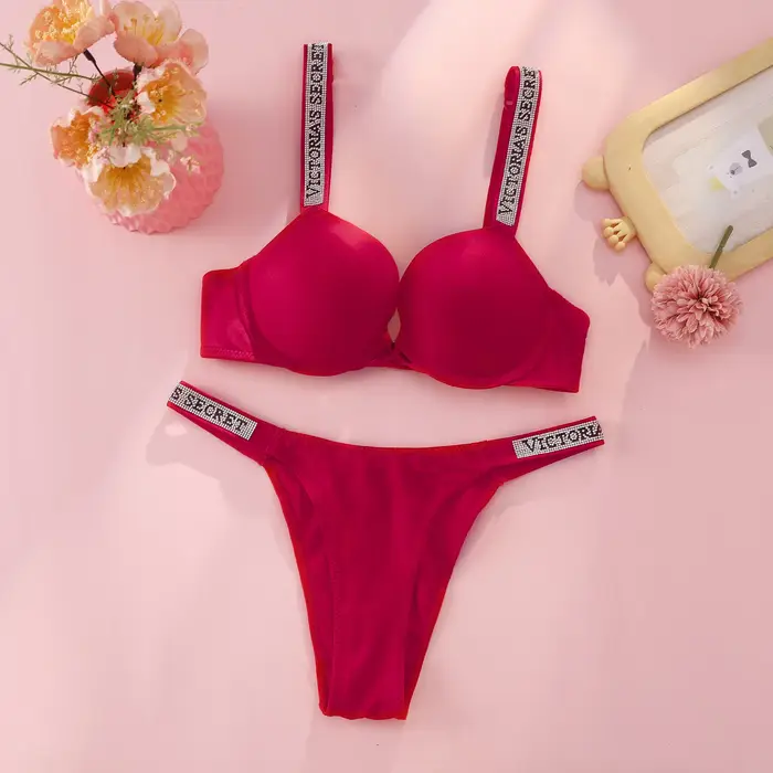 Štýlový Victoria's Secret Dámske podprsenky a nohavičky nastaviť každodenný štýl bezšvíkové pletené materiály polyester Nylon Comfort udržanie špeciálne príležitosti