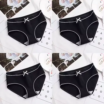 Femmes coton culottes pour femmes 4 pièces jeune fille culottes belles femmes culottes dames fileté 