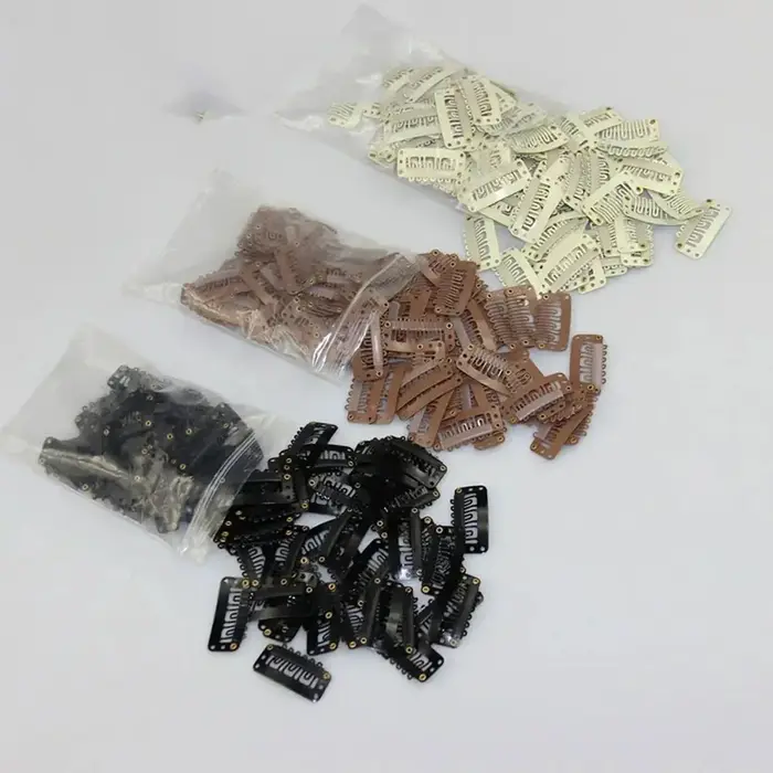 50 pinces à cheveux noires et marron de 2,3 cm à 3,2 cm pour extensions de cheveux, trames de perruq