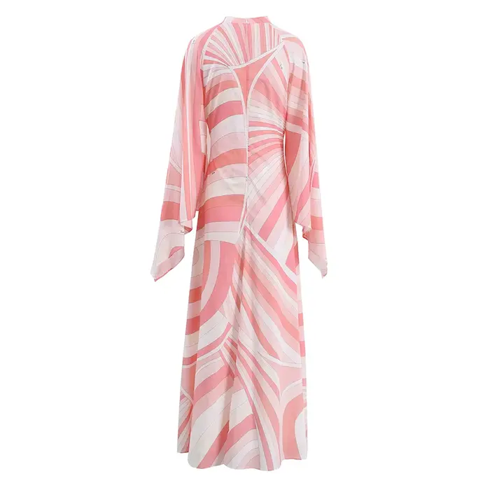 Robe chemise élégante à col montant pour femmes, tenue de vacances bohème, ample, décontractée, jupe