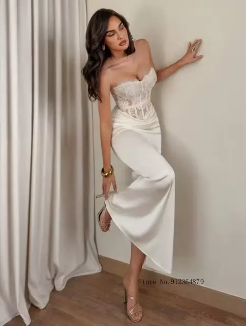 Mermaid svadobné šaty v satén s čipkou korzet, srdce výstrih, prešívaný pás, vlastné svadobné šaty, Vestido De Novia