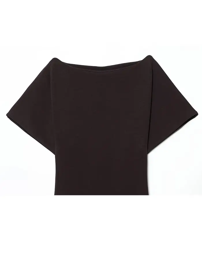 HH 2026 Robe midi plissée unie pour femme, mode été, avec fermeture éclair latérale, manches courtes