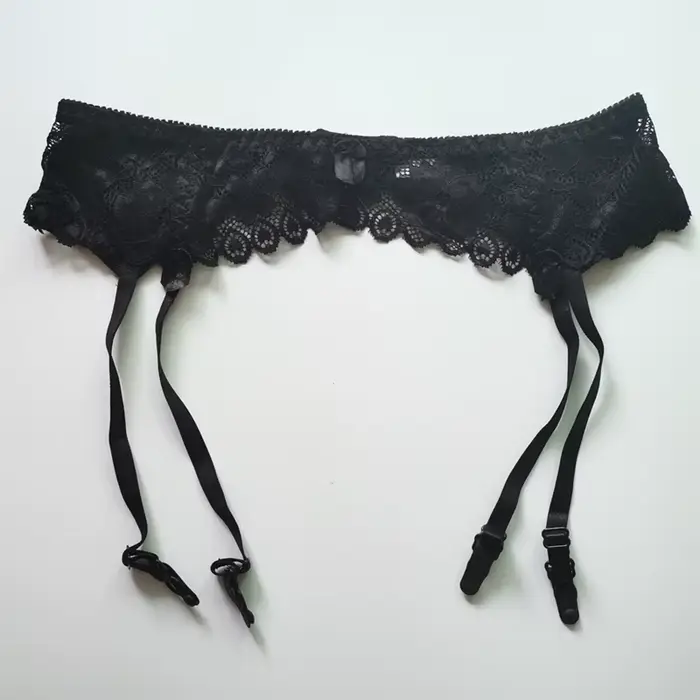 Porte-Jarretelles Réglable en Dentelle Florale Rétro pour Femme, Clips Arrière à Trois Rangées, Tail
