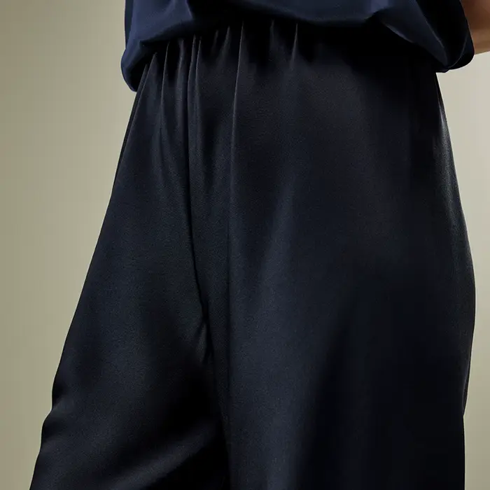 LILYSILK Dámske nohavice z hodvábu so šikmým strihom - Minimalistický štýl - Voľný strih na viacero príležitostí
