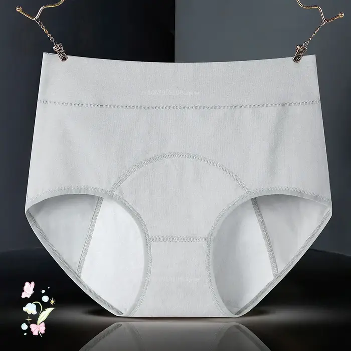 Culotte menstruelle taille haute en coton pour femme, sous-vêtement menstruel, slip anti-fuite