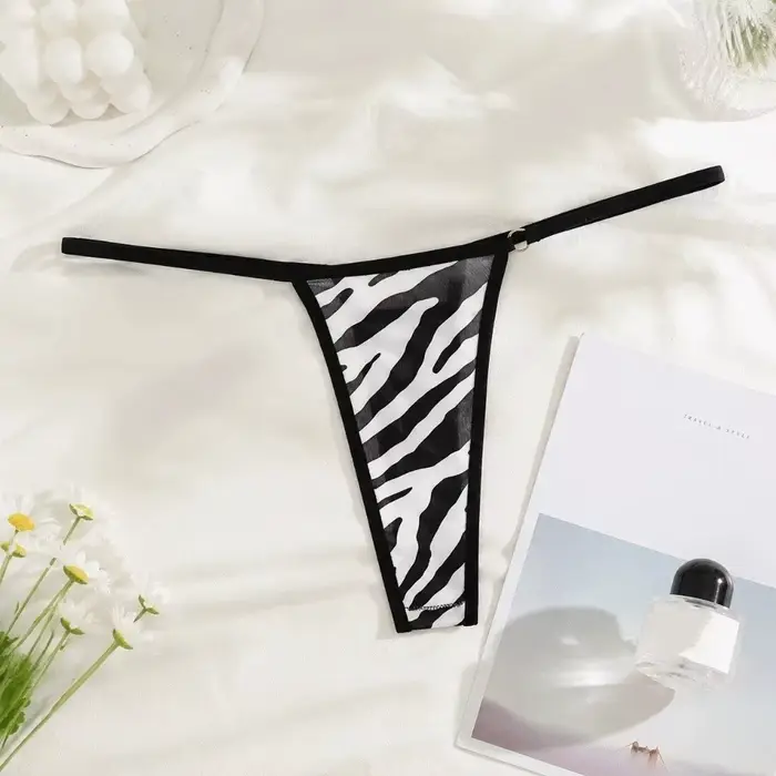 Lingerie sans couture pour femmes, strings taille basse à pois, culottes fines à imprimé rayé, sous-vêtements de fitness