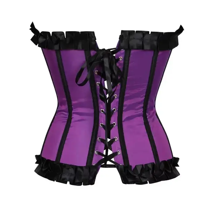 Vintage gotický pruhovaný korzet so šnurovaním Sexi saténový nadprsný bustier Shaper viktoriánsky pre ženy modrá zelená červená ružová