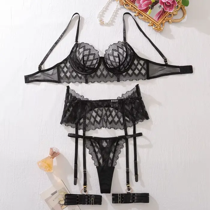 Ellolace Sexy femme Lingerie sous-vêtements délicats Ultra Sexy élégant attrayant poitrine bretelles