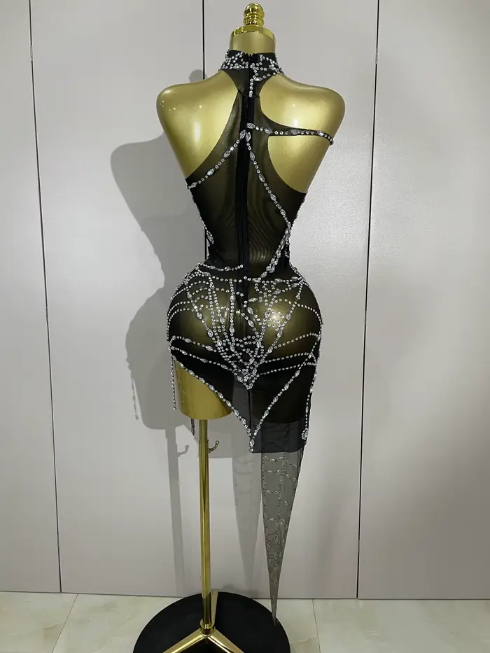 Sexy mini šaty bez rukávov polyester elastan pre ženy kluby show disco
