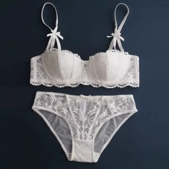 Sexy vianočné spodná bielizeň darčeková sada, priehľadná čierna čipka, pol šálky, podprsenka a nohavičky, ultra tenké, priehľadné, veľké spodná bielizeň Tushy, vianočný darček