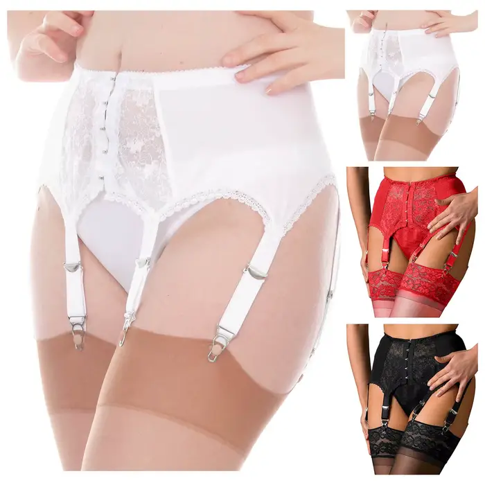 Podväzkový pás v priehľadnom čipka pre ženy, sexy spodná bielizeň, nastaviteľné popruhy, kvetinový dizajn, spodná bielizeň, špeciálne príležitosti