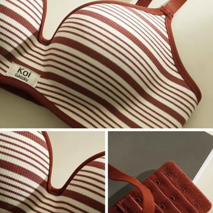 5cm push-up podprsenka pre malé prsia z pruhovanej bavlny bez výstuže pre ženy pohodlné a elegantné pre všetky príležitosti