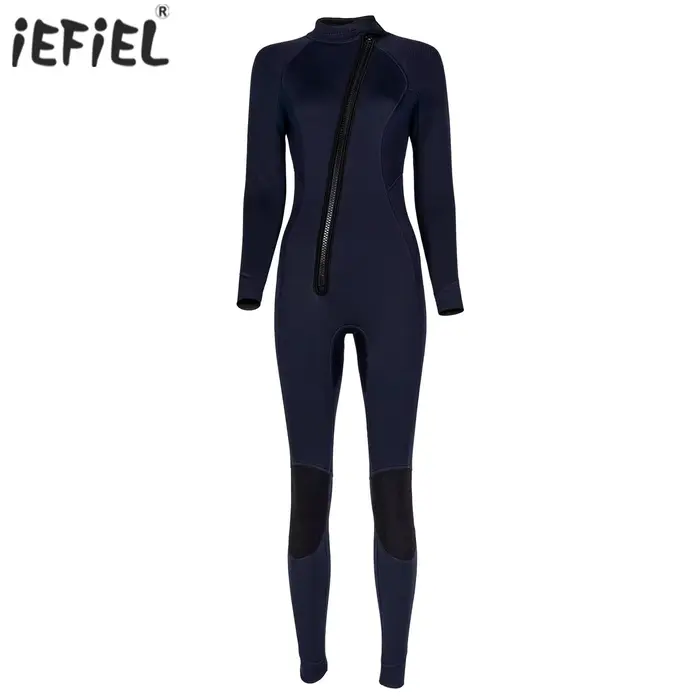 Combinaison thermique une pièce en néoprène pour femmes, 3mm, col montant, manches longues, fermetur
