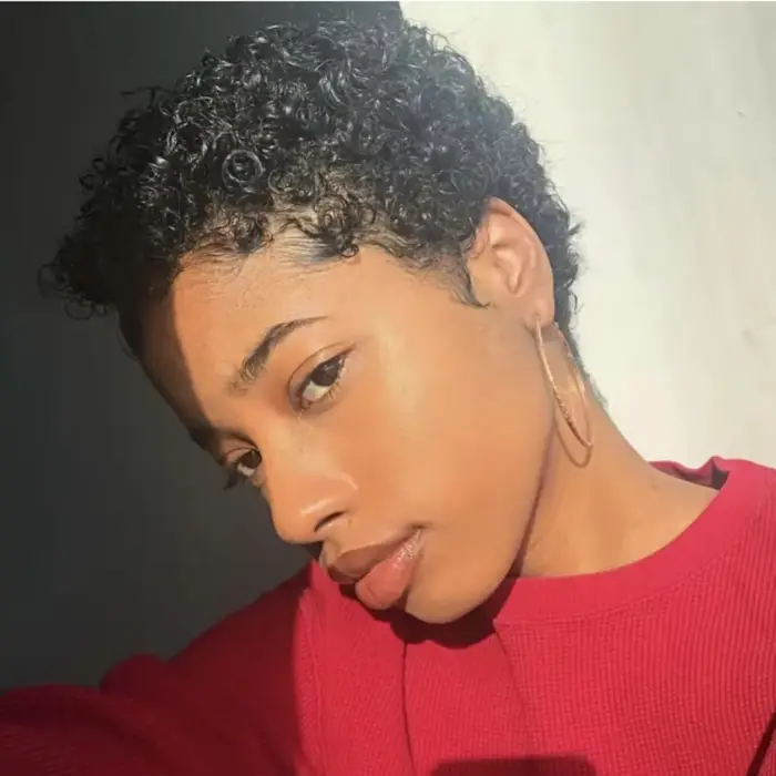 Perruque Glamorous Vague Crépue Afro Pixie Pour Femme Occasions Spéciales Cheveux Humains