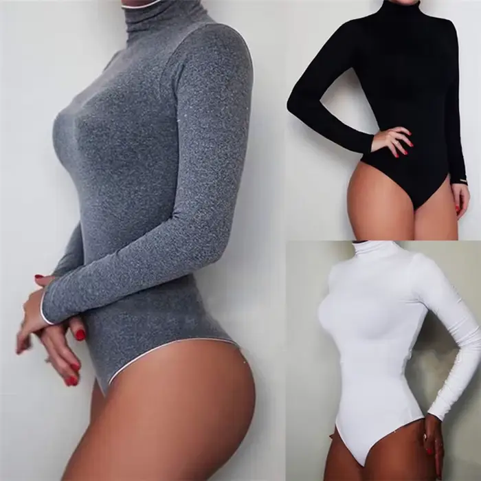 Dámsky čierny body s dlhým rukávom