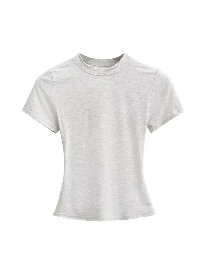 T-shirt manches courtes pour femmes, décontracté, de haute qualité, Sexy, Slim, tendance, couleur un