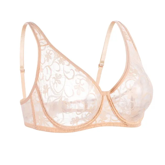 Soutiens-gorge en dentelle évidés pour femmes, soutien-gorge à armatures, sous-vêtements en maille b