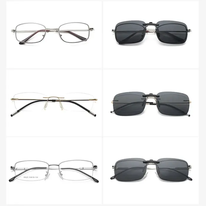 KLASSNUM-Lunettes de soleil polarisées sans monture pour hommes et femmes, verres à clipser étroits,