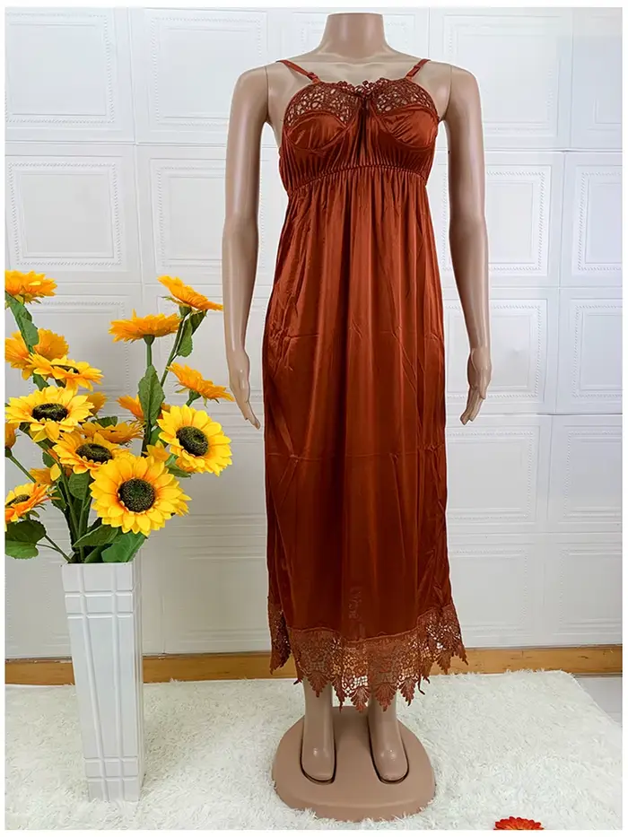 Najnovšie africké ženy Sexy elegantná čipka výšivka pyžamo hodváb pohodlné